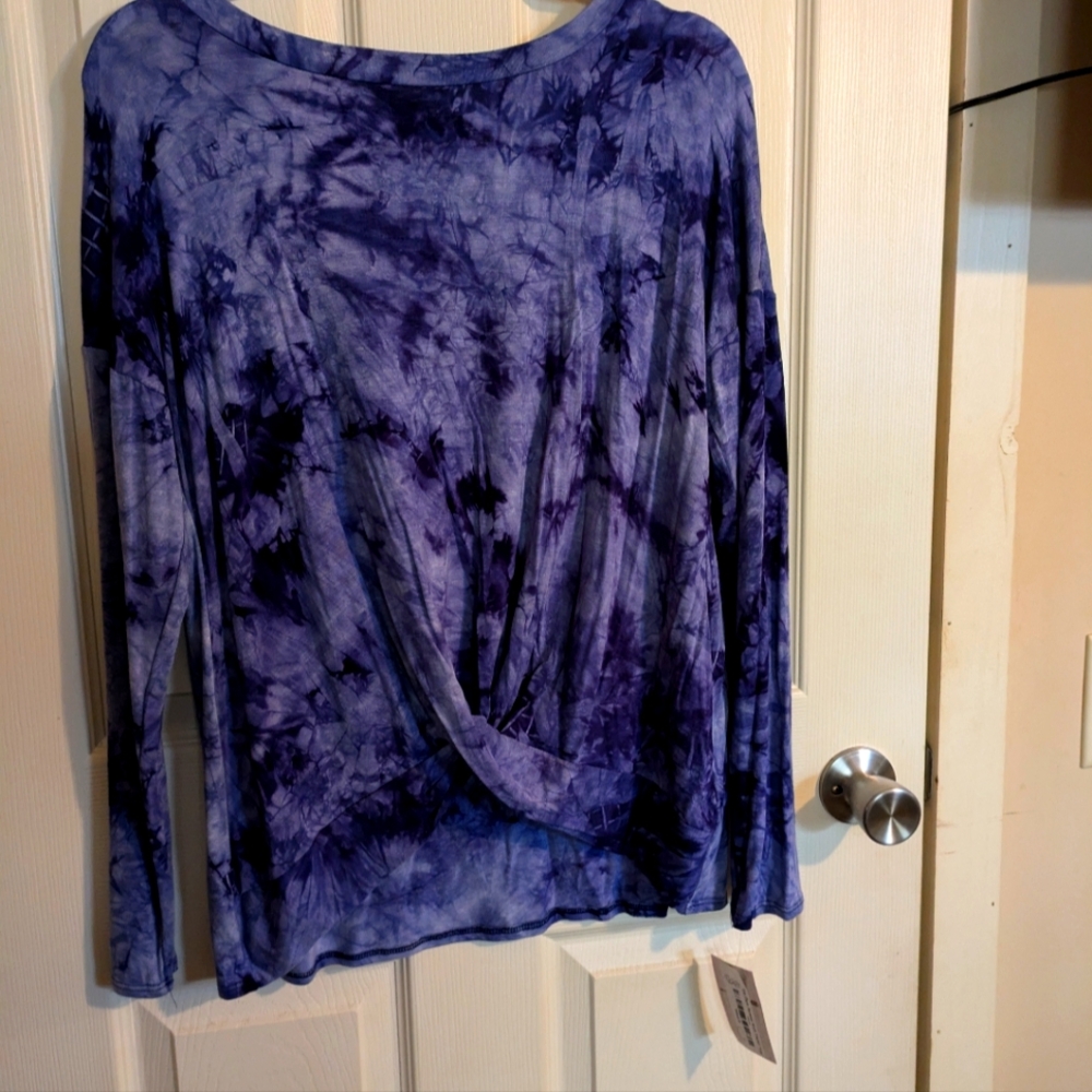 Purple and black tye dyed shirt